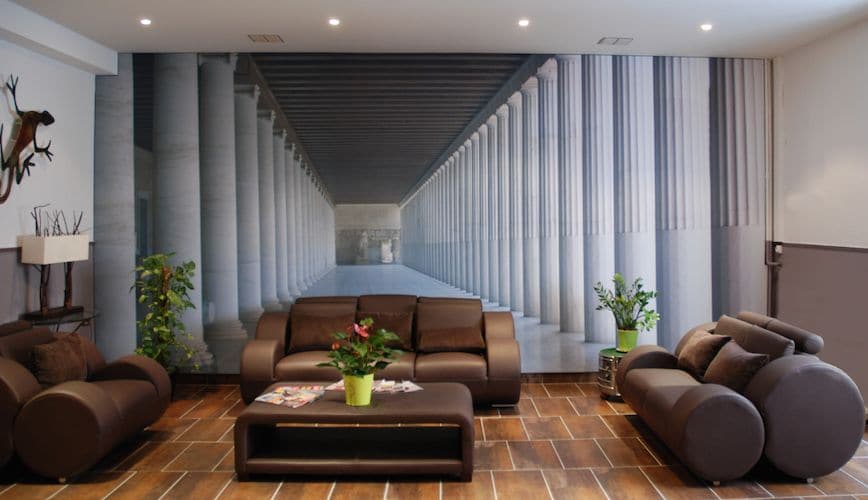 Toile imprimée colonnade en perspective dans un salon d’accueil